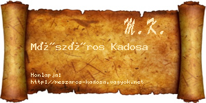 Mészáros Kadosa névjegykártya