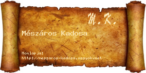Mészáros Kadosa névjegykártya