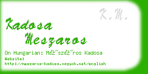 kadosa meszaros business card